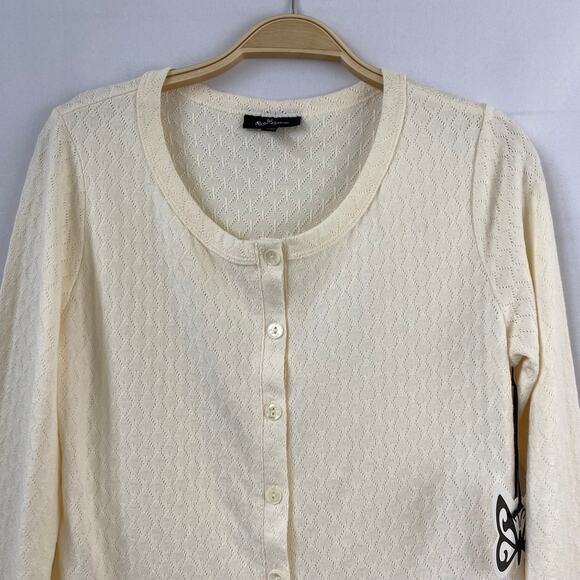 Self Esteem Cropped Cardigan Sweater Women Junior XL Cream Boxy Button Front NWT - Picture 10 of 10